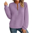 thumbnail image 3 of Sentmoon Vêtements pour Femmes Automne et Hiver Chandail Décontracté à Col Montant à Manches Longues pour Activités Extérieures et Randonnée Violet TTTG, 3 of 7