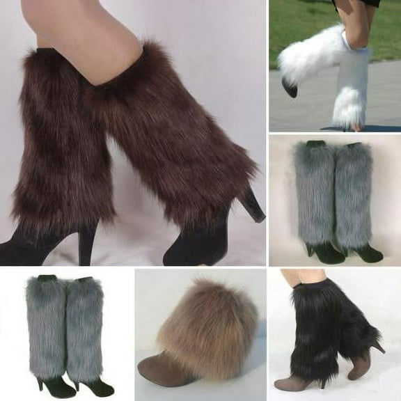 Zhaomeidaxi Leg  Womens Furry Festival Leg Warmers,Womens Fur Leg Warmers Sexy Furry Fuzzy Leg Warmers Soft Boot Cuffs Cover，5 Colors