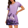 thumbnail image 1 of Disketp Lavender Roses Arrangement para Camisón Corto de Manga Corta para Mujeres, Camisón Cómodo con Escote Redondo, Bonito y Confortable, 1 of 6