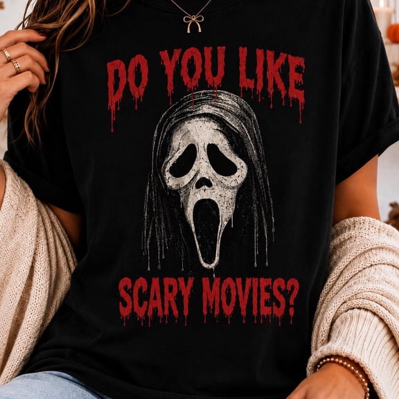 HD HANDICHI DESIGN Unisex Vintage Scary Movie Cotton Crew Neck T-Shirt