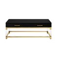 thumbnail image 3 of Inspired Home Maximo Coffee Table 2 Drawers High Gloss Acrylic Legs Stainless Steel Base Modern Design, 3 of 9