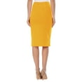 thumbnail image 3 of Women's Casual Elastic Band Stretch Office Work Solid Midi Skirt, 3 of 5
