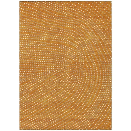 HomeRoots 599069 10 x 14 ft. Orange Gray & Ivory Polka Dot Washable Indoor & Outdoor Rectangle Area Rug