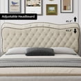 thumbnail image 6 of 2024 New Full/Queen Size Bed Frame, Button Tufted Upholstered Platform Bed Frame with Adjustable Headboard, Wood Slat Support, Non-Slip and Noise-Free, No Box Spring Needed, Easy Assembly, 6 of 7