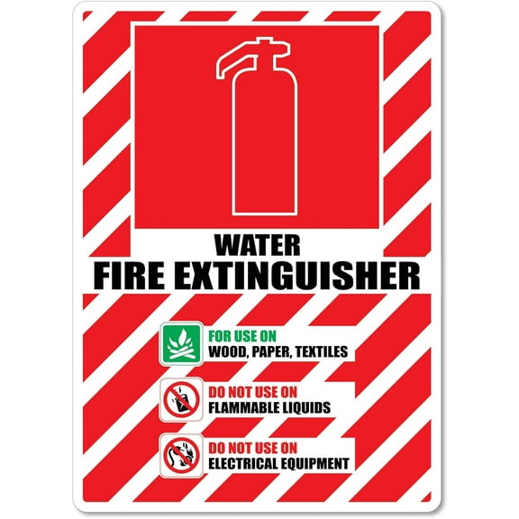 Fire Sign – Water Fire Extinguisher Safety Signs Fire Safety Signs Metal Tin Sign 12x16 Inches Caution Danger Safety Security Warning Notice Signs