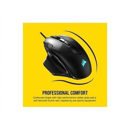 CORSAIR - Nightsword RGB Tunable FPS/MOBA Wired Optical Gaming Mouse with Adjustable Weights - Black
