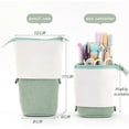 thumbnail image 3 of Cute Pencil Case, Standing Pen Holder Telescopic Small Pencil Case Slim Special Preppy Pencil Pouch Pop Up Cosmetic Makeup Bag for Student Teen,Green, 3 of 5