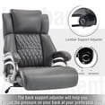 thumbnail image 6 of Big and Tall Office Chair 400lb with Lumbar Support, High Back Executive Leather Office Chair, Wide Computer Desk Chair with Tilt Lock and Swivel Rubber Wheels for Work, Study, Game, 6 of 9