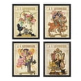thumbnail image 2 of PixonSign Set of 4 1920s Vintage Canvas Posters, Framed Wall Art Leyendecker Art Deco Still Life Portraits Classic Historic American Prints, Ancient Civilization Wall Décor - 11"x14" Black, 2 of 5