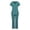 Green, variant on CIENVNSTG Scrub Sets Women V Neck Short Sleeve Scrub Tops Soft Stretch Solid Color Straight Leg Pants Black XL