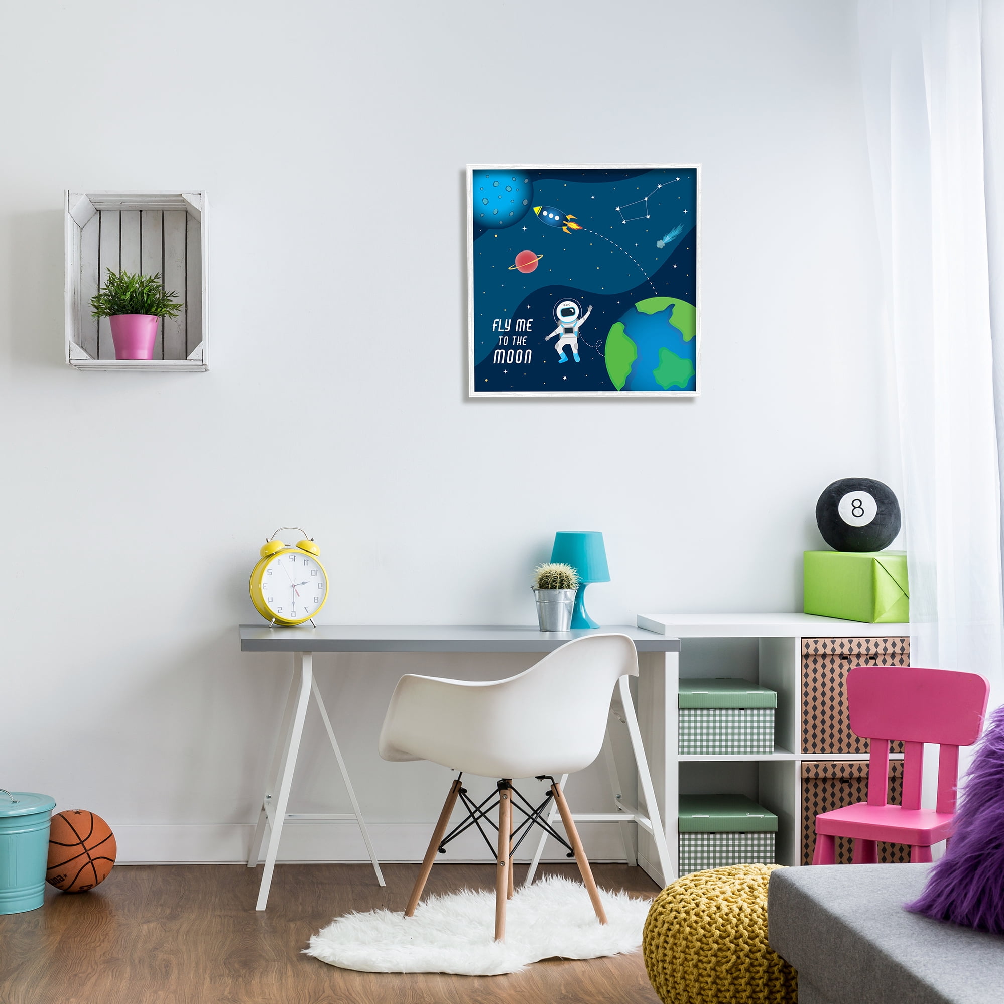 Stupell Industries Fly Me To The Moon Silly Astronaut Outer Space, 24 x 24, Designed by AE Design
