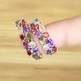 thumbnail image 4 of Ayyufe Women Emerald Multicolor Cubic Zirconia Ear Stud Earrings, 4 of 7