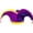 Purple, variant on Wiywef Green Felt Clown Print Cone Hat with Bells Unisex Jester Headwear for Carnival Themed Events