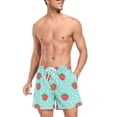 thumbnail image 3 of FORMRS Mens Swim Trunks Mesh Liner Quick Dry Casual Beach Board Shorts with Pockets, Sizes S-2XL, Strawberry Pattern, 3 of 9