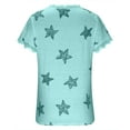 thumbnail image 4 of Samickarr Plus Size Summer Tops For Women Tops Dressy Casual Tunic Tops To Wear With Leggings Women's Summer V-neck Casual Comfortable Star Print Sexy Lace Atmosphere Feeling Lace T-shirt, 4 of 5