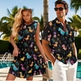 thumbnail image 3 of KUIFORTI Matching Couple Outfits Spring Women's Casual Dresses & Men's Hawaiian Shirt Cute Dinosaur Fashion Clothing with Soft Fabric for Beach Seaside, 3 of 6