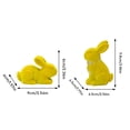 thumbnail image 3 of Flocked Easter Bunny Figurine Set - Standing Decorative Statues for Spring Garden Yard Desktop Ornament 2PCS, 3 of 5
