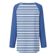 thumbnail image 5 of Chandail en Molleton à Rayures Surdimensionné pour Femmes Manches Longues Raglan Col Rond chandail-Over Automne 2024 Tunique Ample Hauts Amples pour Femmes P-109 Bleu Clair TG, 5 of 5