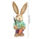 thumbnail image 2 of Easter Bunny Decor Easter Straw Bunny Figurine, 14" Easter Straw Bunny Figurine Tabletop Decor, Sisal Rabbit Couple Statue with Carrots&Eggs, Spring Decorations for Home Farm (D), 2 of 5