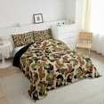 thumbnail image 4 of Feelyou Retro Camouflage Camo Bedding Comforter Set, Rustic Gorilla Wildlife Twin Comforter Sets, Green Abstract Reversible Bedding Set, Super Cozy Room Decor, 2-Piece, 4 of 9