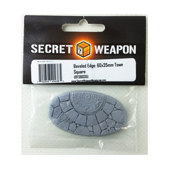 Secret Weapon Miniatures 60x35mm Beveled Base - Town Square New