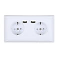 thumbnail image 1 of Multi Functional EU Plug Wall Power Outlet Socket with Dual USB Port for Phone Charging 250V, 1 of 14