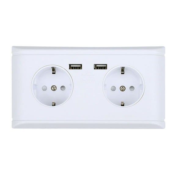 Toma de pared eléctrica, enchufe europeo multifuncional USBEU toma de pared USB toma de pared materiales ecológicos
