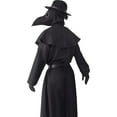 thumbnail image 5 of Halloween Costume Compatible for Plague Doctors with Bird Beak Mask, Black Cloak Robe with Hood, Medieval Monk Priest Cosplay for Men Women Adu, 5 of 7