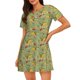 thumbnail image 1 of Fotbe Taco Bata de Dormir para Mujer con Estampado, Camisón de Algodón de Manga Corta, Ropa de Dormir Casual, 1 of 6