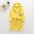 thumbnail image 2 of NOLDARES Kid Fleece Hooded Robes Girls Bathrobes Boys Soft Plush Sleepwear Toddler Fuzzy Pajamas,Yellow,7-8 Y, 2 of 6