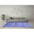 thumbnail image 3 of Ahgly Company Machine Washable Indoor Square Abstract Blue Modern Area Rugs, 8' Square, 3 of 4