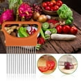 thumbnail image 6 of Mfigree Tomato Fork Onion Vegetables Slicer Cutting Aid Holder Guide Slicing Cutter Safe Fork Kitchen Utensils Good Helper Dexterous and Professional, 6 of 7
