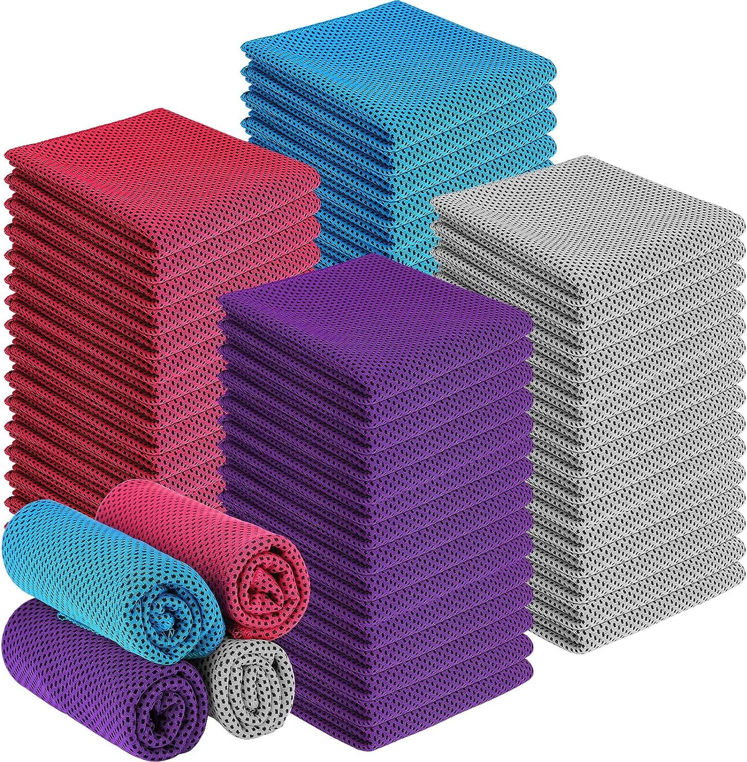 100 Pack Cooling Towel Microfiber Ice Towel Cold Sports Towel Neck and