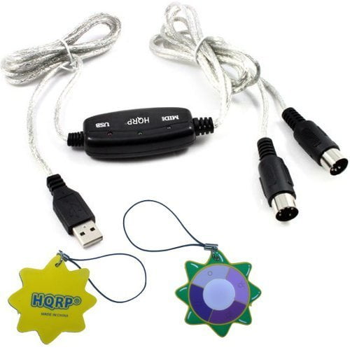 HQRP USB IN-OUT MIDI Interface Cable Converter PC to Music Keyboard Adapter Cord for Akai Professional MPD26 USB/Midi Pad Controller plus HQRP UV Meter