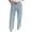 Blue, variant on Faux Pearl Jeans for Women High Waist Straight Leg Stretch Denim Pants Casual Wide Leg Beaded Baggy Pants