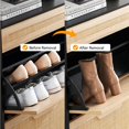 thumbnail image 5 of Yeshouse Armarios para zapatos con cajones con 2 puertas volteables o 3 puertas volteables armario de almacenamiento con entrada para zapde de madera, para el pasillo de entrada de la sala de estar, 5 of 5