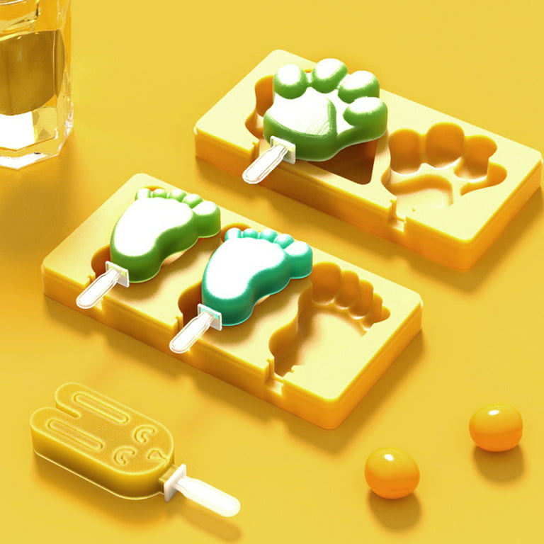 Ice Cube Tray Cat Paw Foot Shaped Stick Ice Cream Popsicle Making