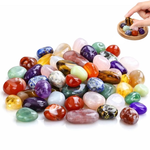 Topboutique Tumbled Crystals Bulk Polished Rocks Healing Crystals and Stones Home Decoration Stone Assorted Crystals Gemstone for Jewelry Making,Healing,Meditation and Decor,Size 10-20 MM,0.22 lb