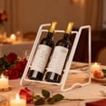 thumbnail image 4 of Organizador de estante para vinos de encimera, independiente, ahorra espacio, elegante soporte para botellas de vino 2 filas, 4 of 9