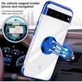 thumbnail image 5 of Compatible with Google Pixel 7 Case 6.0" Clear Cover with Ring Holder Kickstand Electroplate TPU Liquid Silicon Transparent Non-Yellowing Cell Phone Case Shockproof Bumper for Pixel7 - Blue, 5 of 14