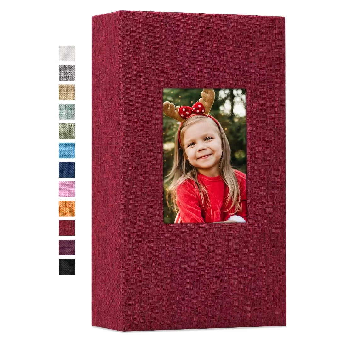 Vienrose Linen Photo Album 300 Pockets for 4x6 Photos Fabric Cover