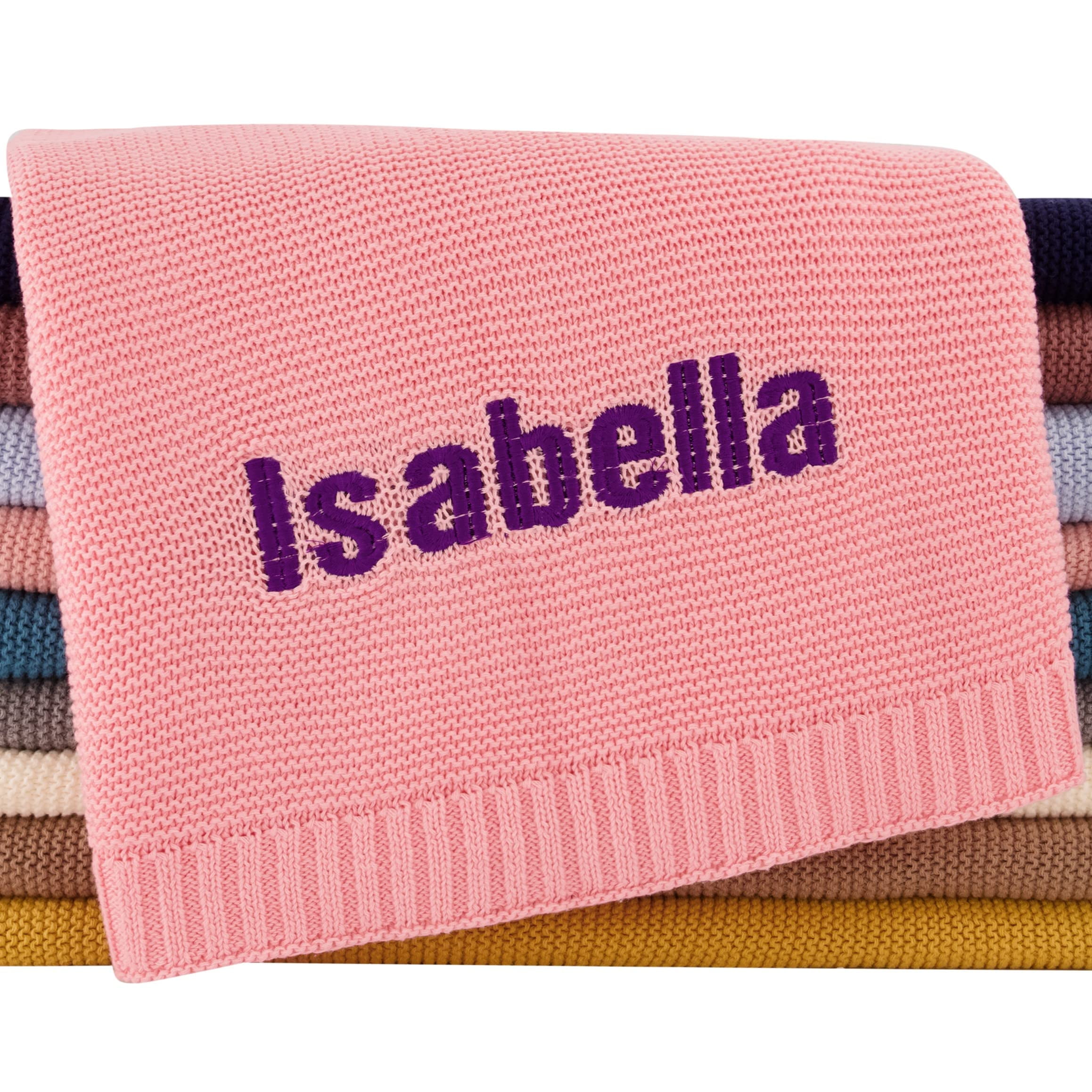 Personalized Knit Blanket for Baby Boys and Girls Custom Toddler