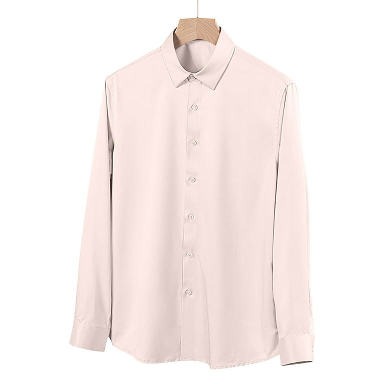 YLSDY Dress Shirts for Men Casual Formal Wrinkle-Free Untucked