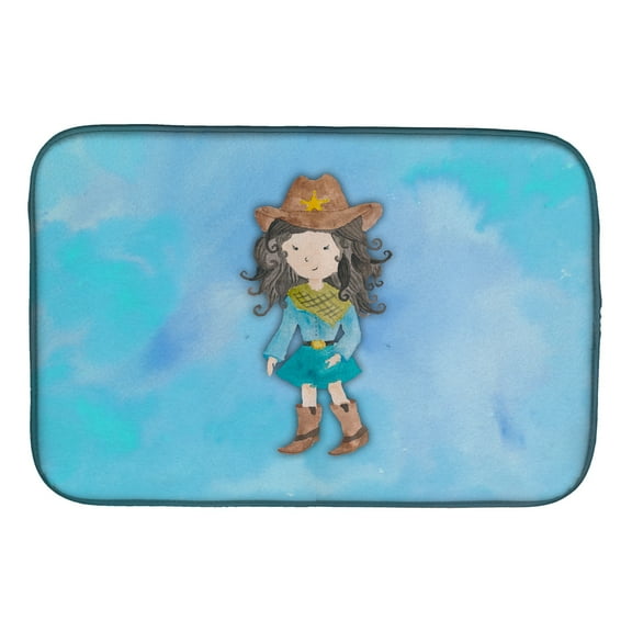 Cowgirl Watercolor Dish Drying Mat