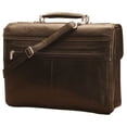 thumbnail image 3 of Bella Russo 17 in. Leather Laptop Double Gusset Briefcase (Cognac), 3 of 4
