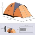thumbnail image 2 of Demifill 4-Person Camping Tent with Porch - Orange, Compact Portable Dome Tent with 3 Doors & Windows, Camping Gear for Backpacking, Hiking & Beach, 2 of 2