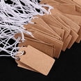 thumbnail image 2 of 300PCS Tagging Tags Price Tags Blank Writable Price Tags Display Tags with Elastic Hanging Rope, Kraft（15*25mm）, 2 of 5