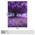thumbnail image 4 of Fenyluxe Purple Flowers Flannel Throw Blanket for Couch Sofa Bed Office Travel Camping - All Seasons Soft Plush Blankets 50x60in, 4 of 6