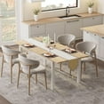 thumbnail image 4 of Dining Table for 6-8, 63" Large Extendable Dining Room Table for 6, Kitchen Table with Metal Frame & MDF Board, Wood Dinner Table for 6 - Natural Wood, 4 of 8