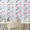 thumbnail image 3 of Ambesonne Retro Peel & Stick Wallpaper for Home, Eighties Style Futuristic, 13"x36", Pale Blue Plum Pink, 3 of 6